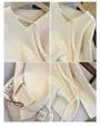 Maternity V-Neck Plain Oversized Sweater