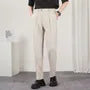 Mid Rise Plain Cropped Tapered Dress Pants