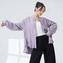 Long-Sleeve Lace Plain Dance Button Blouse