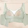 [90B - 105E] Plus Size Mesh Panel Lace Wireless Bra