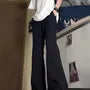 High Waist Plain Flared Dress Pants