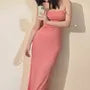 [S] Spaghetti Strap Scoop Neck Plain Maxi Mermaid Dress