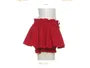 Long-Sleeve Off-Shoulder Sheer Panel Cutout Hook And Eye Crop Top / Low Rise Plain Mini A-Line Skort