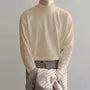 Long Sleeve Mock Neck Plain T-Shirt