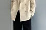 Peak Lapel Jacquard Double Breasted Blazer