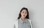 [L - 3XL] Plain Collared Button-Up Short-Sleeve Crop Shirt