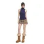 Low Rise Plaid Double-Breasted Mini Pencil Skirt