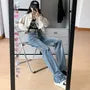 High Waist Washed Wide Leg Jeans (Various Designs)