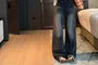Low Rise Washed Wide Leg Jeans