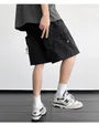 Drawstring Waist Plain Cargo Shorts