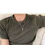 Ribbed Skinny Raglan T-Shirt
