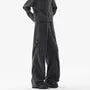 Drawstring Waist Plain Corduroy Wide Leg Cargo Pants