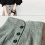 Single-Breasted Woolen Pencil Skirt