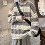 Crew Neck Striped Oversized Sweater