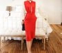 Balloon-Sleeve Blouse / Sleeveless Sheath Dress