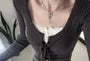Henley Plain Ribbed Lace Trim Cami Top / Tie Front Cardigan / Mid Rise Plaid Pleated Mini A-Line Skirt