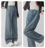 Maternity Drawstring Waist Washed Baggy Jeans