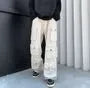 Low Rise Plain Wide Leg Cargo Pants