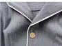Pajama Set: Long-Sleeve Lapel Collar Contrast Trim Button-Up Top + Pants