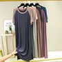 Short-Sleeve Crewneck Raglan Maxi T-Shirt Dress