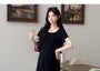 Maternity Short Sleeve Square Neck Plain Maxi A-Line Dress