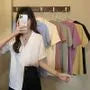 Short-Sleeve Button-Up V-Neck Shirt
