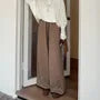 [XL-4XL] Drawstring Waist Contrast Trim Wide Leg Pants