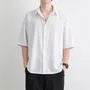 Short-Sleeve Collared Plain Shirt