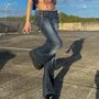 Low Waist Washed Vintage Bootcut Jeans