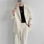 Set: 3/4-Sleeve One-Buttoned Blazer + High Waist Straight Leg Dress Pants