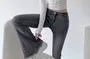 Set: Long-Sleeve Scoop Neck Plain Crop Slim Fit Tee + Halter Bra Top