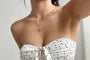 Drawstring Polka Dot Tube Top