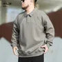 Plus Size Plain Polo Sweatshirt