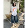 Mid Rise Washed Wide Leg Jorts