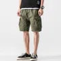 Mid Rise Plain Cargo Shorts