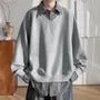 Mock Two-Piece Collared Sweatshirt