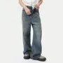 Mid Rise Washed Distressed Wide Leg Jeans
