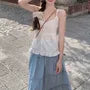 Plain Ruffle Button Cami Top