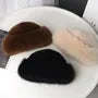 Plain Fluffy Trim Brimless Cap