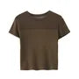 Short Sleeve Crew Neck Plain Panel Mesh T-Shirt