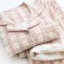 Couple Matching Pajama Set: Long-Sleeve Plaid Top + Pants