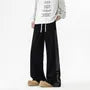 Drawstring Waist Striped Panel Straight Leg Sweatpants