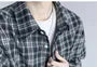 Long-Sleeve Collared Plaid Button Up Shirt