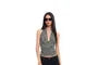 Sleeveless V-Neck Striped Crop Top