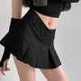 Mid Waist V-Shape Pleated Mini Skirt in 6 Colors