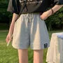 Drawstring Wide Leg Sweat Shorts