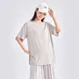 Maternity Elbow-Sleeve Crew Neck Plain T-Shirt
