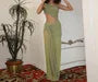 Sleeveless One Shoulder Plain Cutout Bodycon Maxi Dress