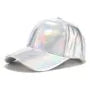 Holographic Faux Leather Baseball Cap