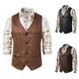 V-Neck Plain Single-Breasted Faux Suede Vest